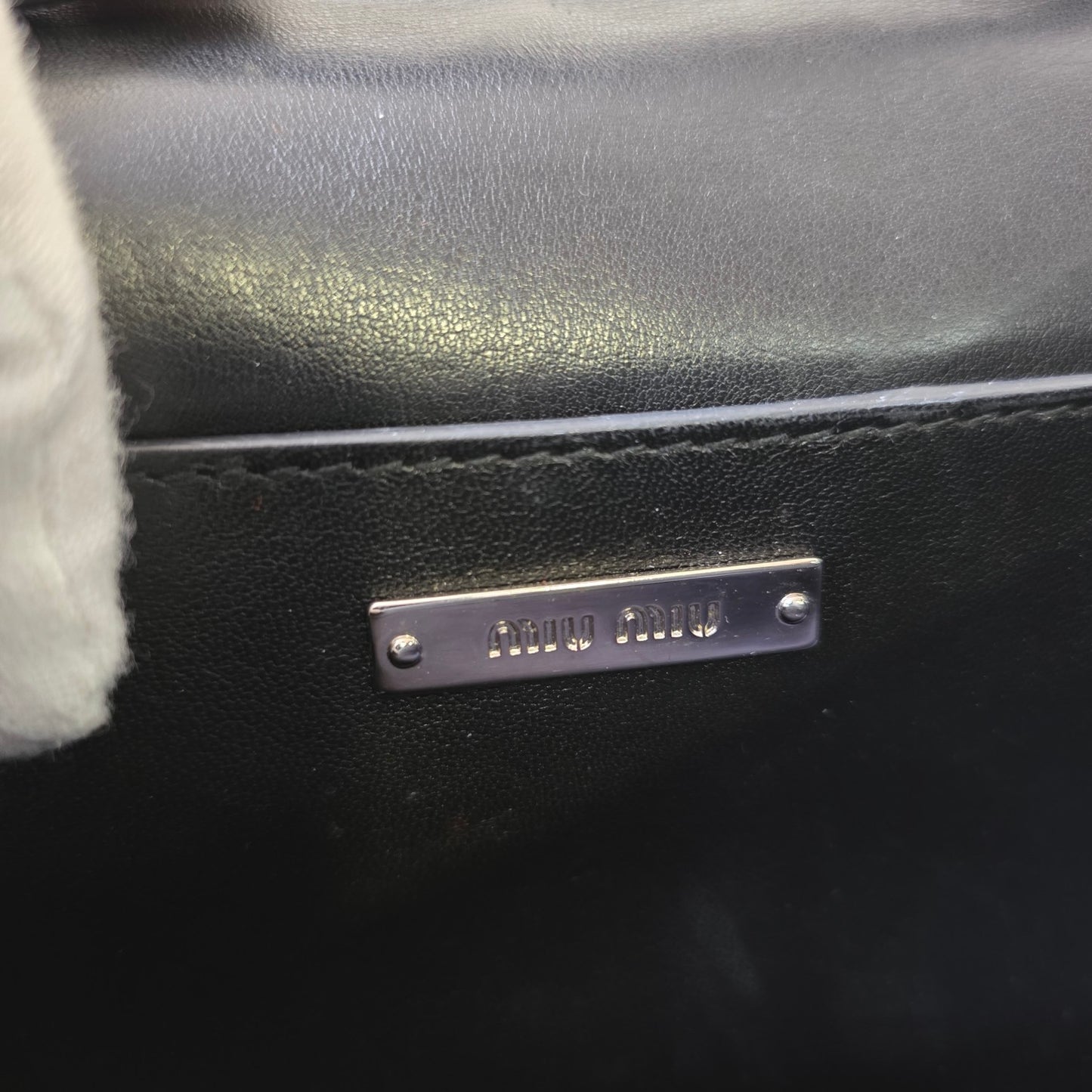 Miu Miu Matelassé Crystal Buckle Chain Shoulder Bag (Pre-Owned)