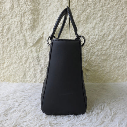 DIOR Lady Dior Medium Cannage Lambskin Black (Pre-Owned)