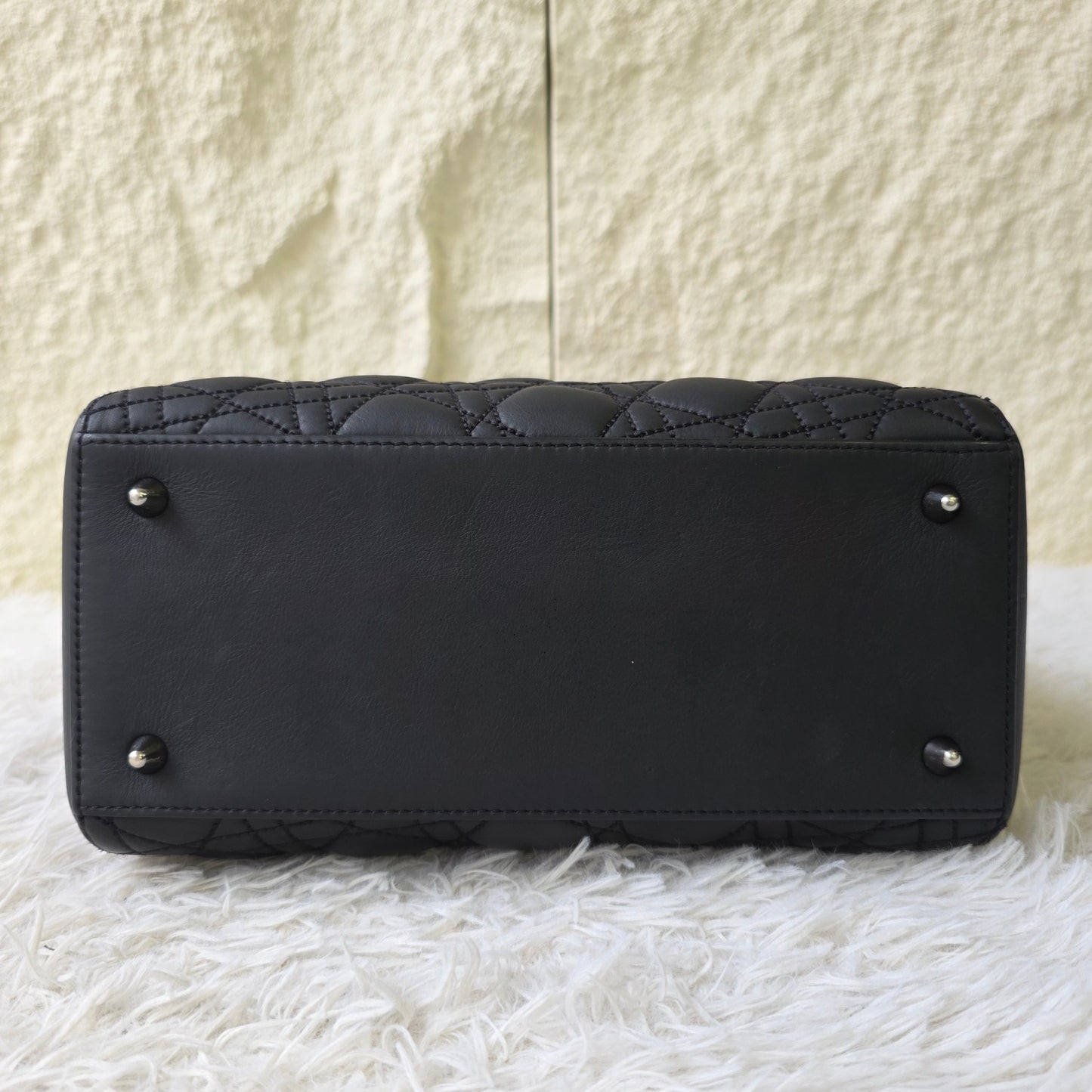 DIOR Lady Dior Medium Cannage Lambskin Black (Pre-Owned)
