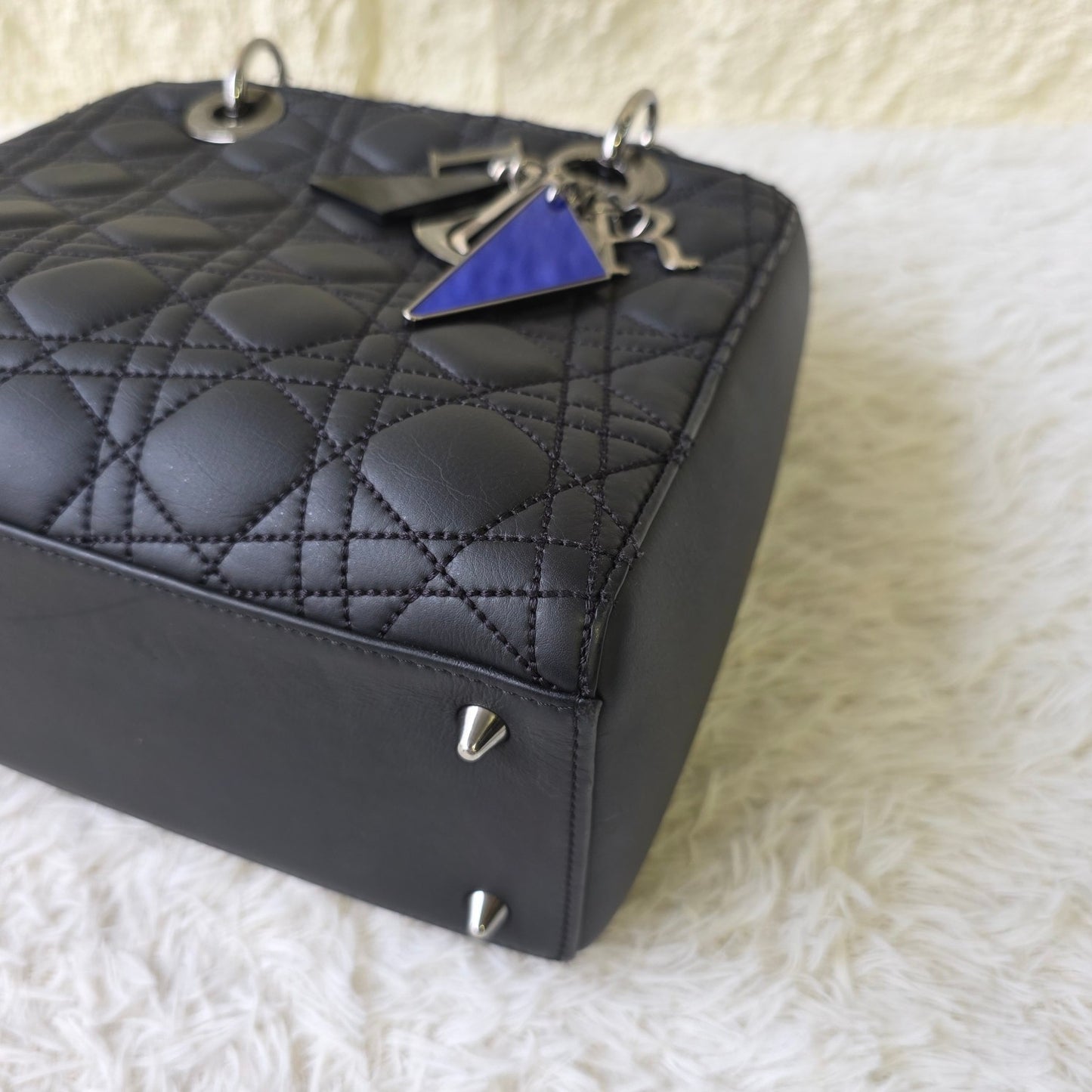 DIOR Lady Dior Medium Cannage Lambskin Black (Pre-Owned)