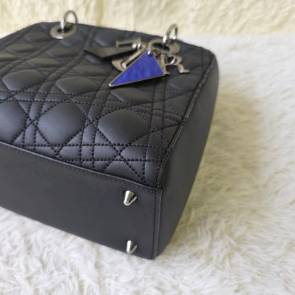 DIOR Lady Dior Medium Cannage Lambskin Black (Pre-Owned)