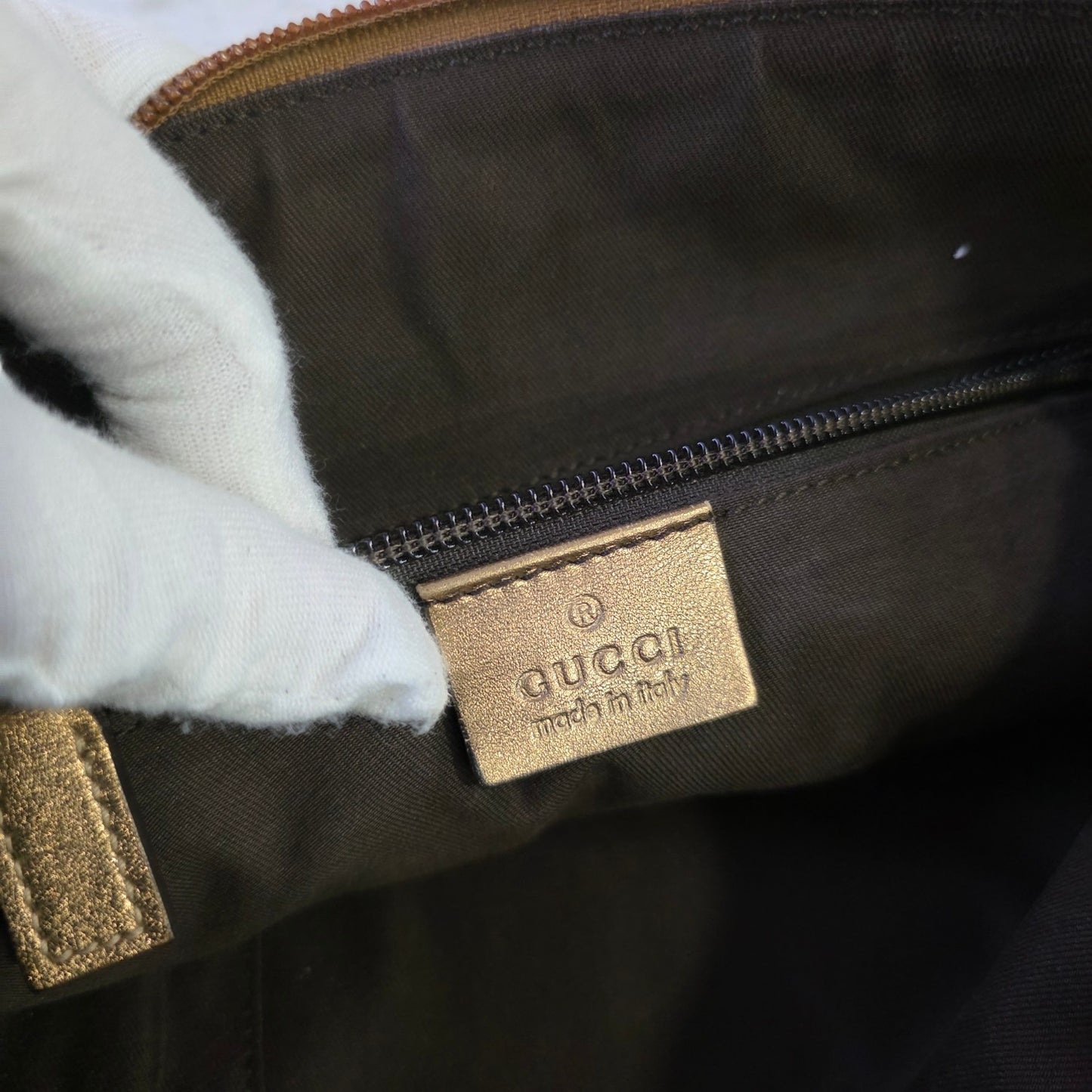 Gucci GG Canvas Shoulder Bag Beige (Pre-owned)