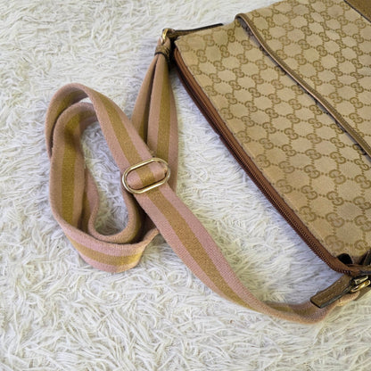 Gucci GG Canvas Shoulder Bag Beige (Pre-owned)