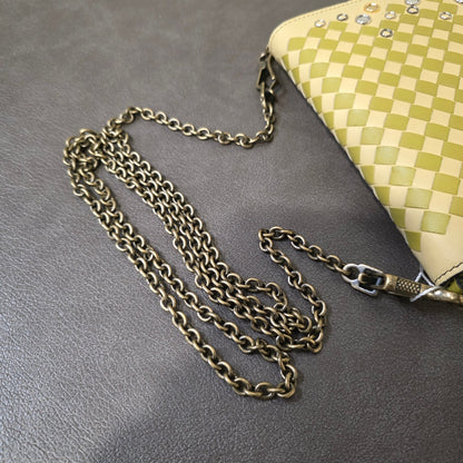 Bottega Veneta Intrecciato Jeweled Chain Shoulder Bag (Pre-Owned)