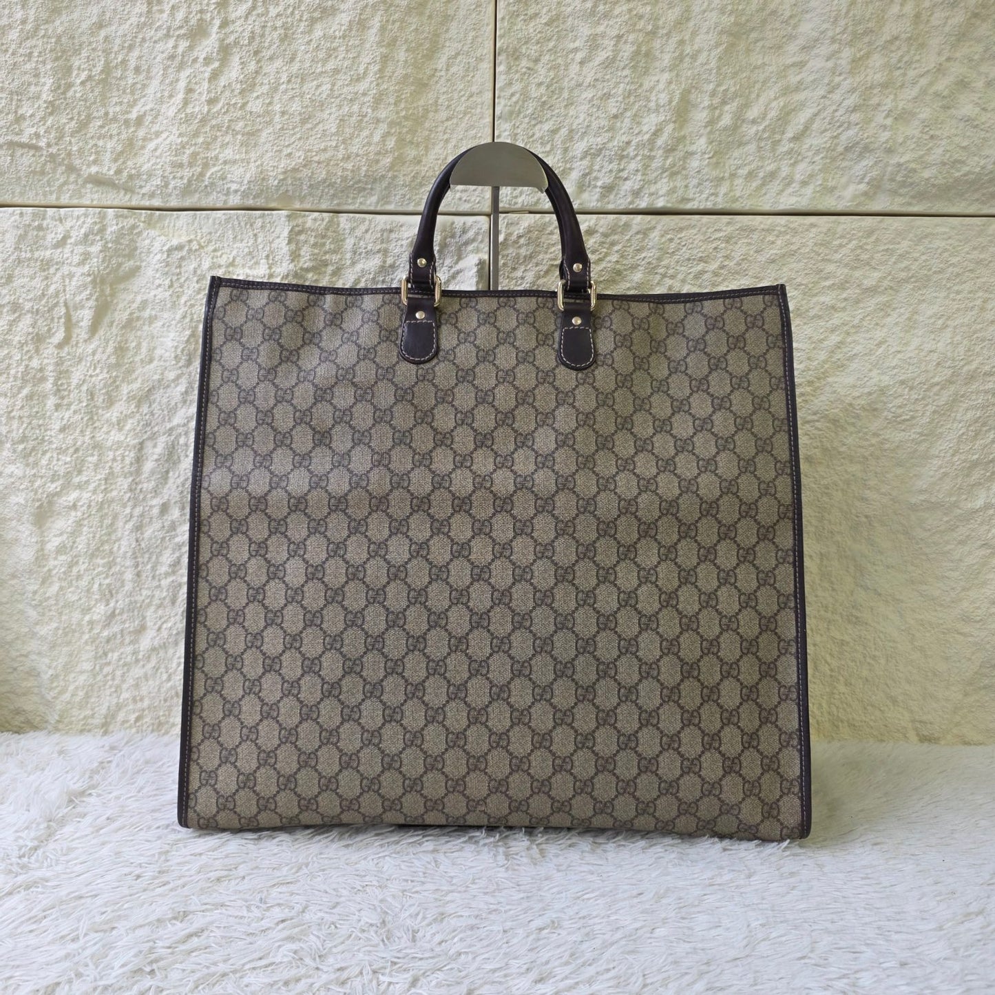 Gucci GG Supreme Canvas Large Tote Bag Brown (Pre-Owned)