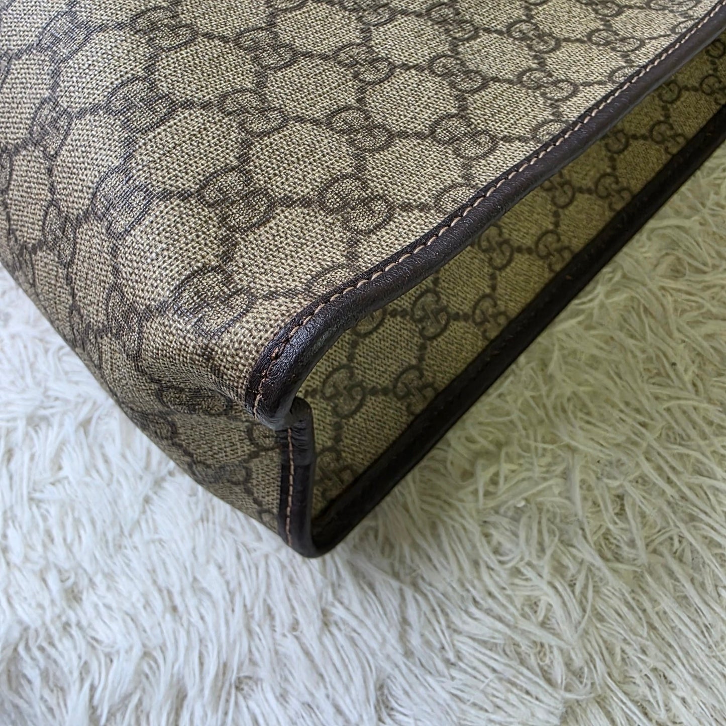 Gucci GG Supreme Canvas Large Tote Bag Brown (Pre-Owned)