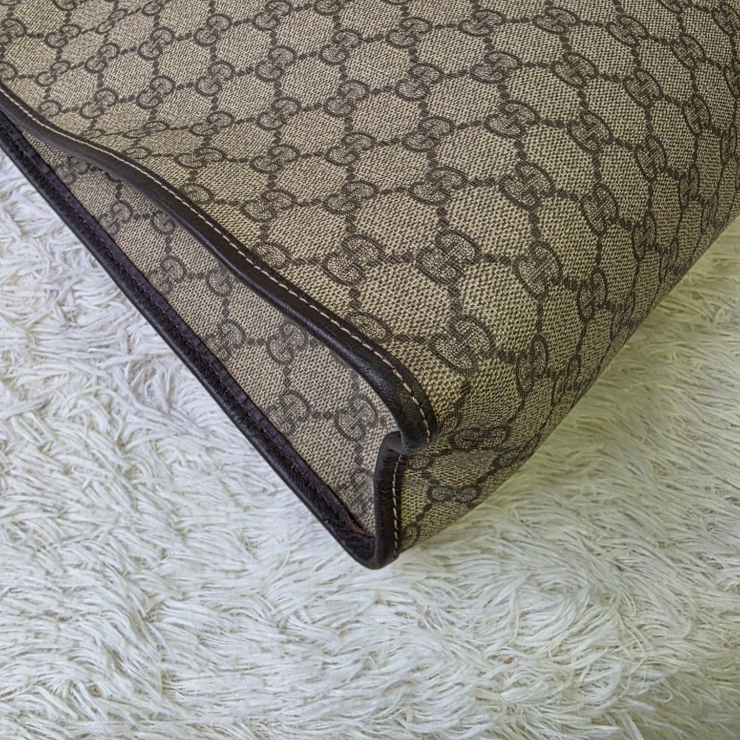 Gucci GG Supreme Canvas Large Tote Bag Brown (Pre-Owned)