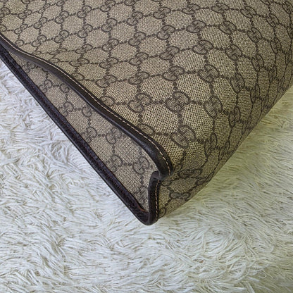 Gucci GG Supreme Canvas Large Tote Bag Brown (Pre-Owned)
