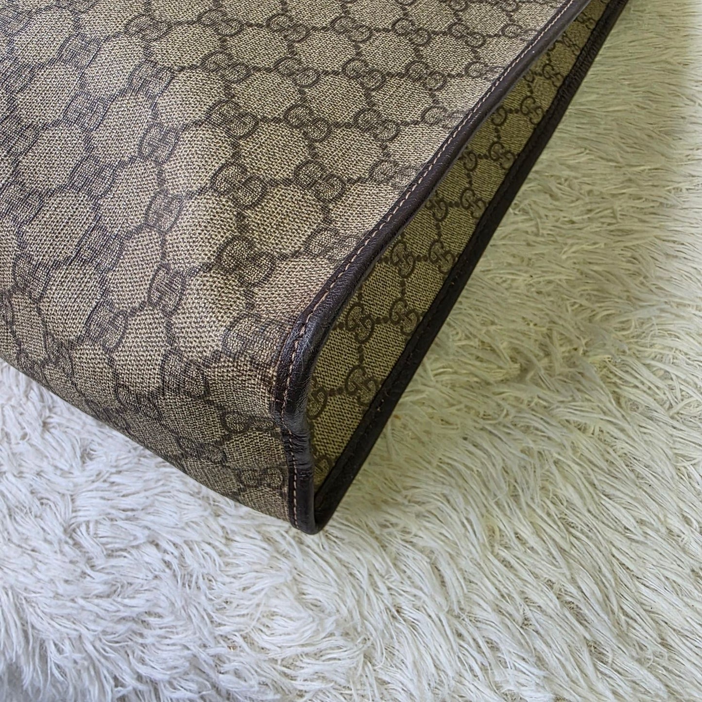 Gucci GG Supreme Canvas Large Tote Bag Brown (Pre-Owned)