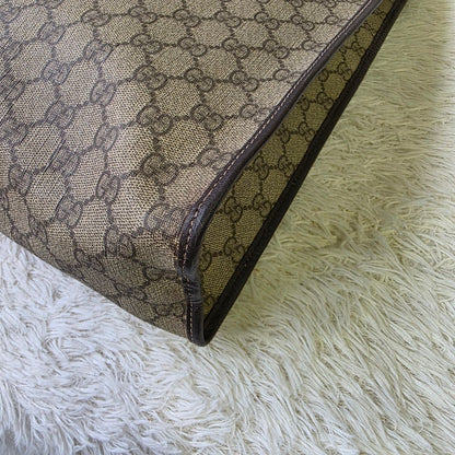 Gucci GG Supreme Canvas Large Tote Bag Brown (Pre-Owned)