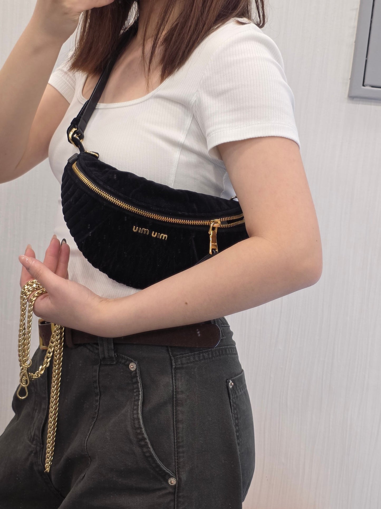 Miu Miu Velvet Chain Belt Bag (Pre-Owned)