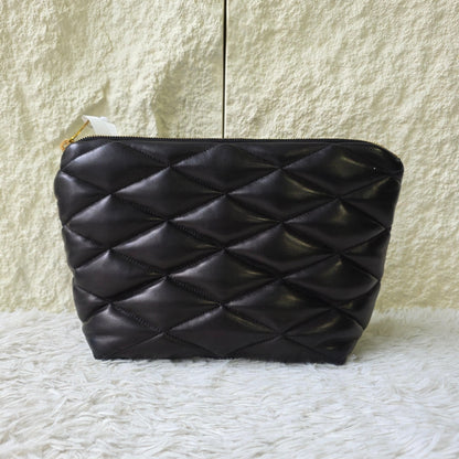 Saint Laurent Puffer Quilted Leather Pouch (Pre-Owned)
