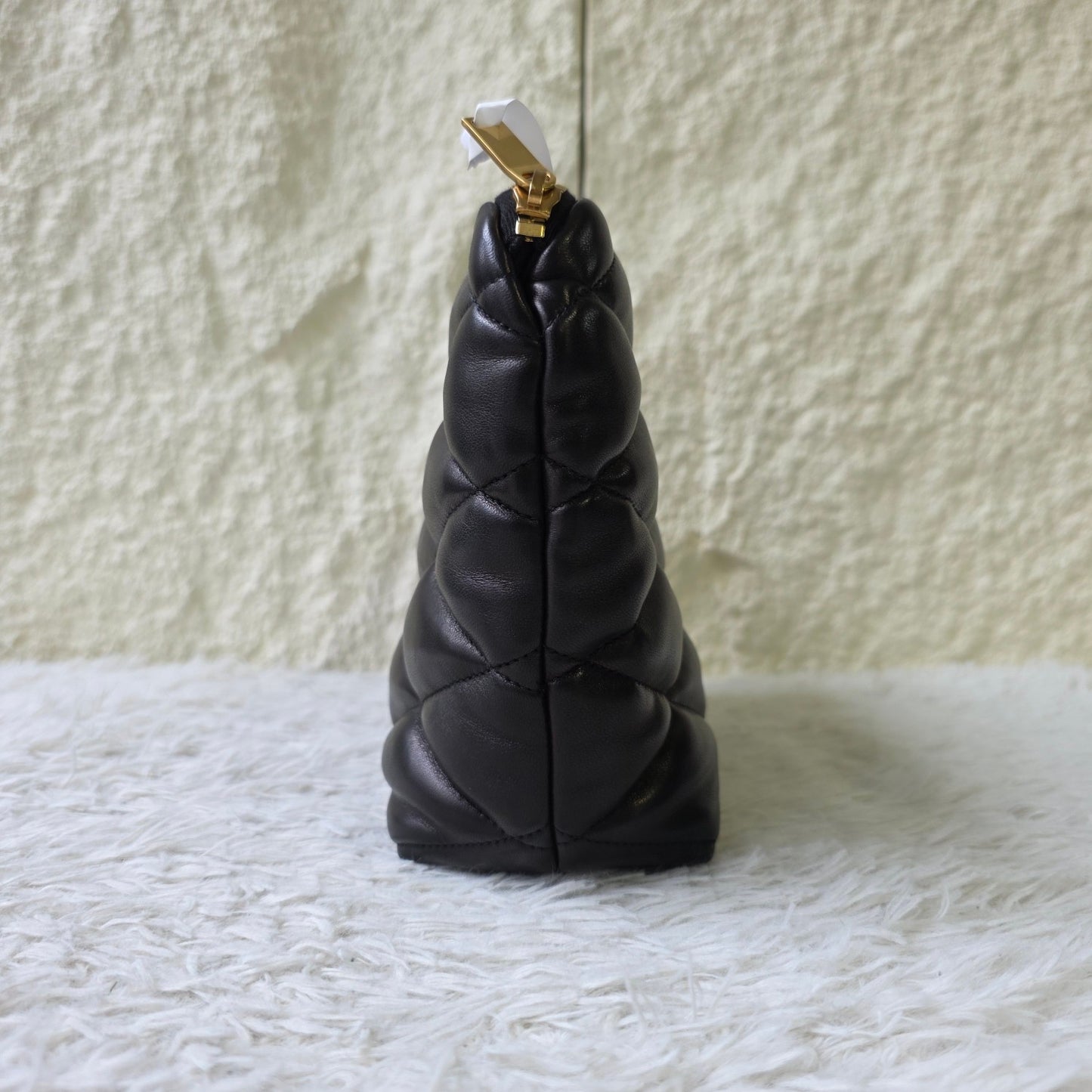 Saint Laurent Puffer Quilted Leather Pouch (Pre-Owned)