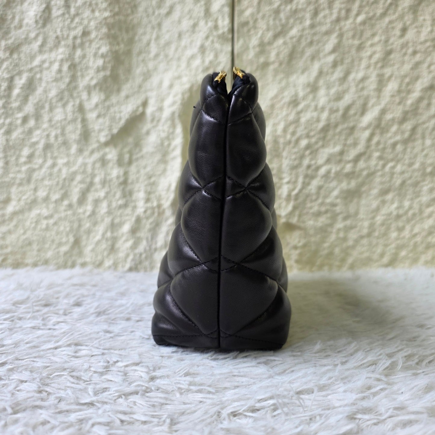 Saint Laurent Puffer Quilted Leather Pouch (Pre-Owned)