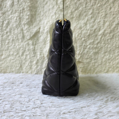 Saint Laurent Puffer Quilted Leather Pouch (Pre-Owned)