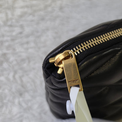 Saint Laurent Puffer Quilted Leather Pouch (Pre-Owned)