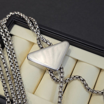 Prada Triangle Logo Chain Keyring (Pre-Owned)