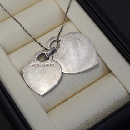 Tiffany & Co. Double Heart Sterling Silver Necklace (Pre-Owned)