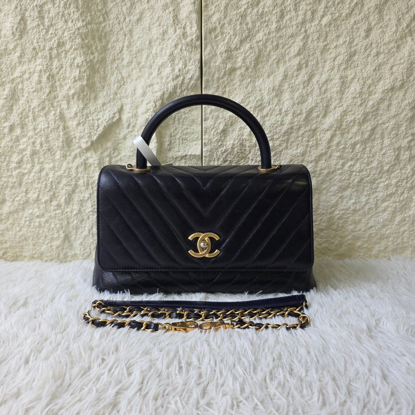 Chanel Chevron Top Handle Flap Bag (Pre-Owned)
