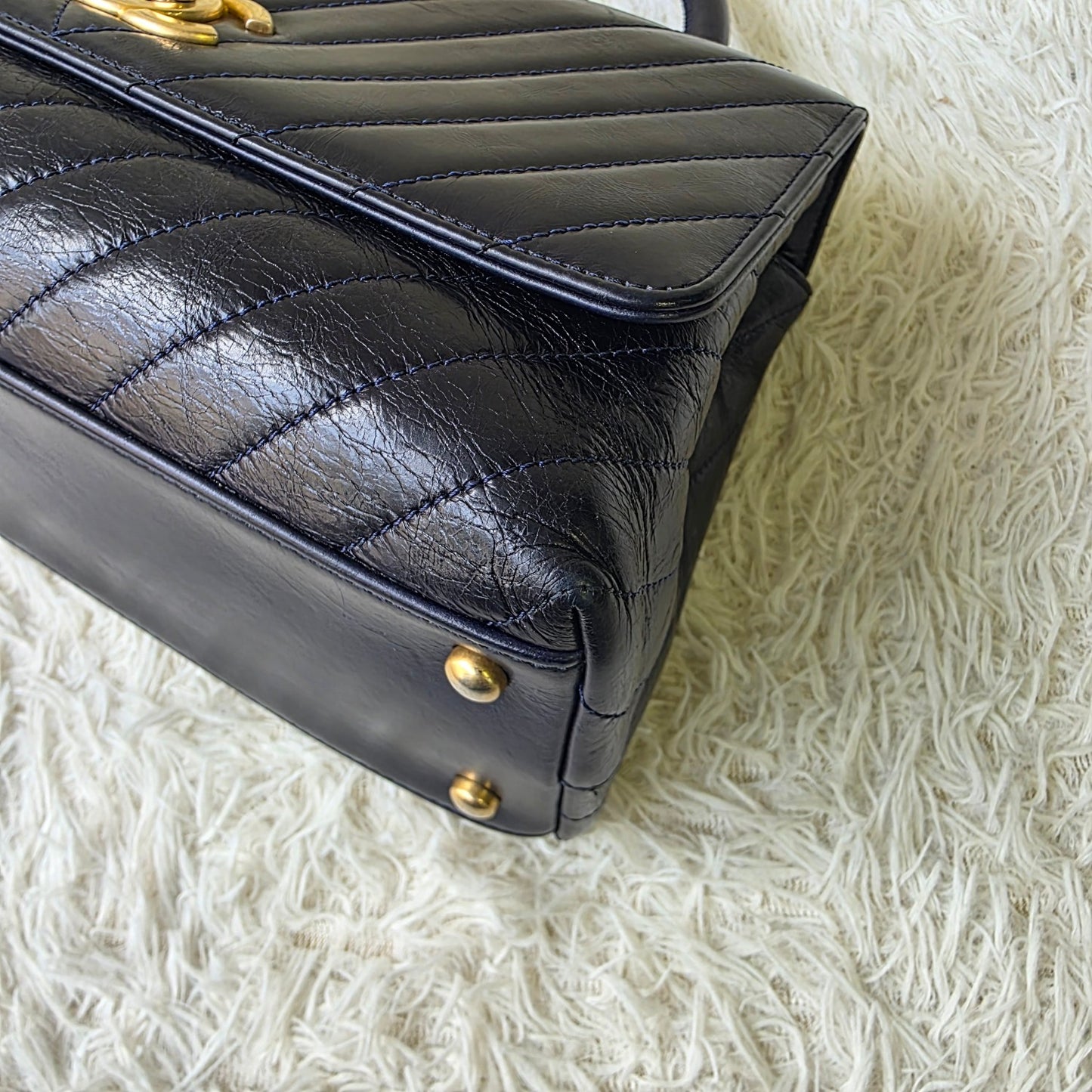 Chanel Chevron Top Handle Flap Bag (Pre-Owned)