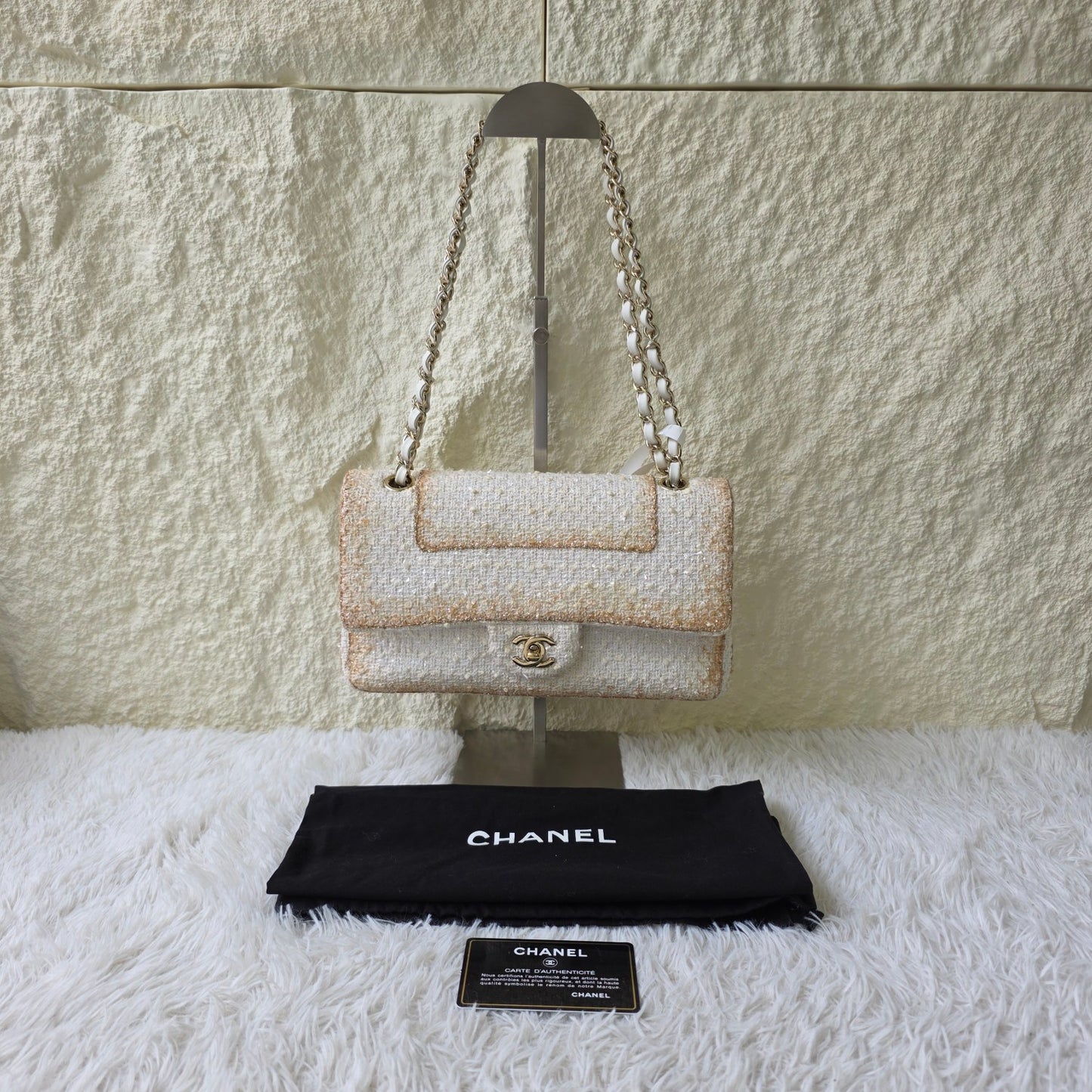 Chanel Tweed Chain Shoulder Bag (Pre-Owned)