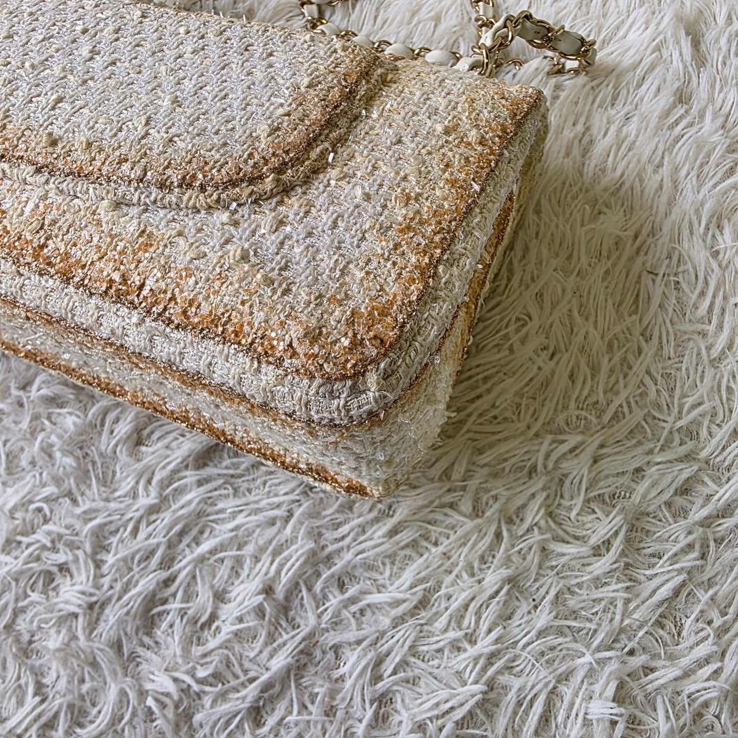 Chanel Tweed Chain Shoulder Bag (Pre-Owned)