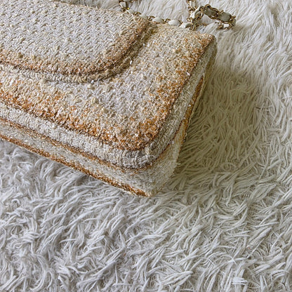 Chanel Tweed Chain Shoulder Bag (Pre-Owned)