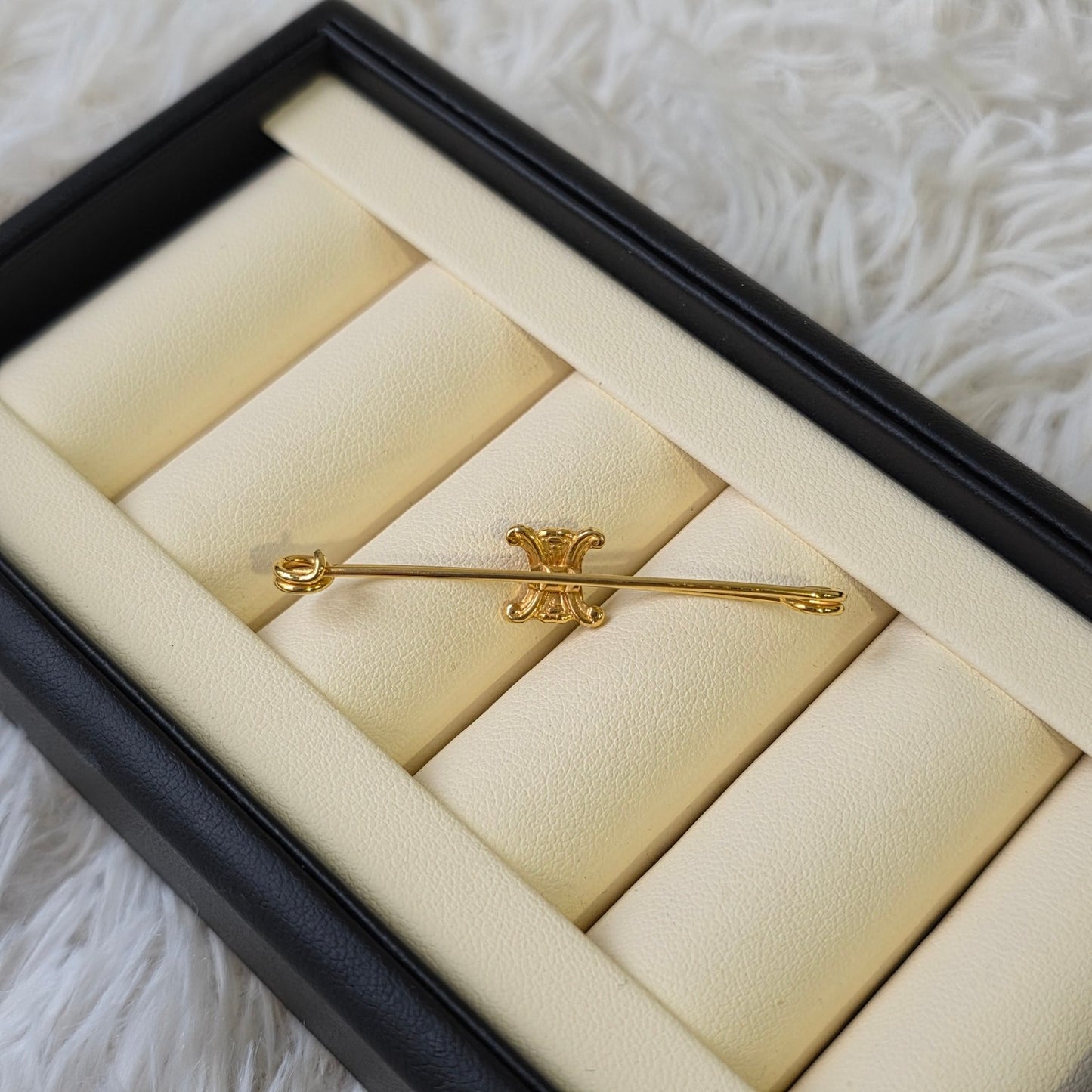 Celine Triomphe Gold-Tone Bangle Bracelet (Pre-Owned)