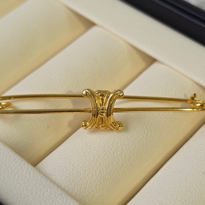 Celine Triomphe Gold-Tone Bangle Bracelet (Pre-Owned)