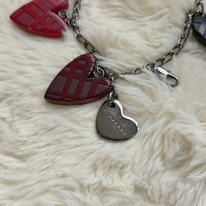 Burberry Check Heart Charm Chain Bracelet (Pre-Owned)