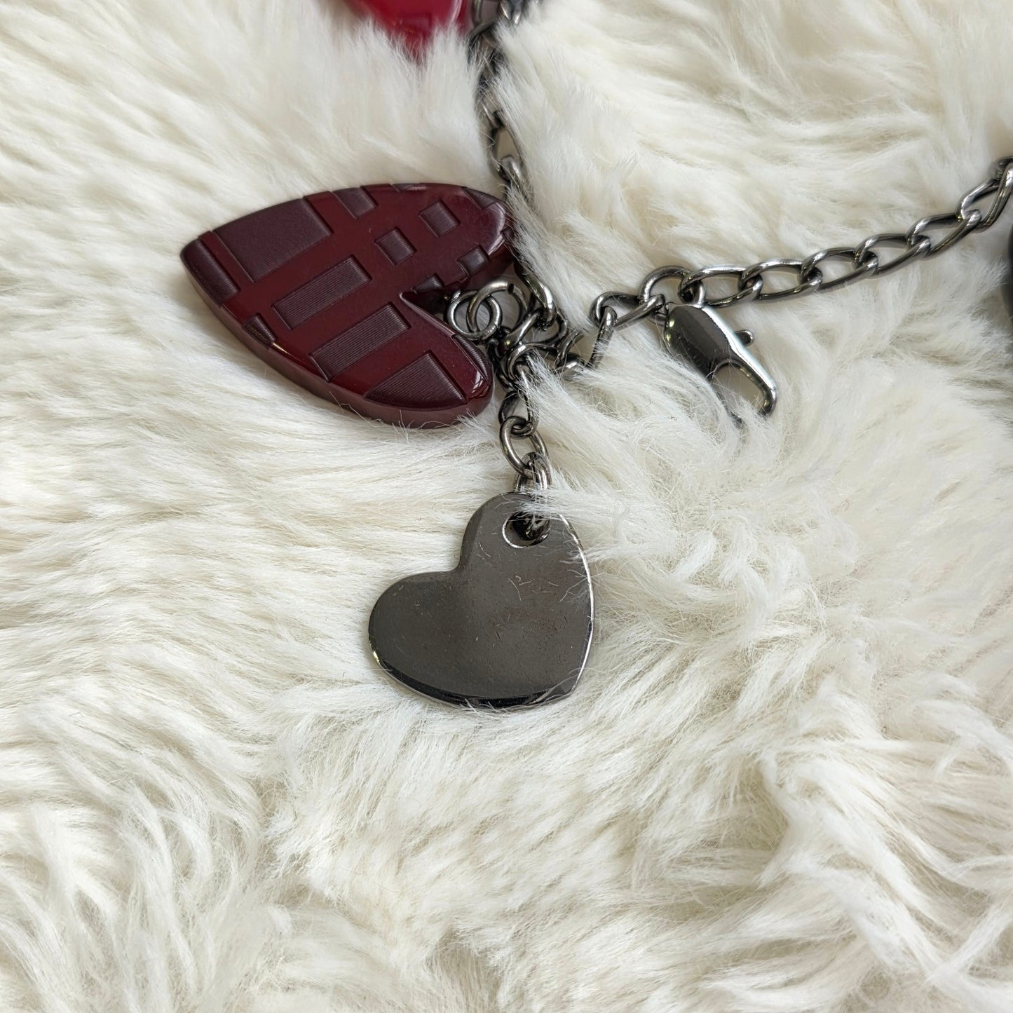 Burberry Check Heart Charm Chain Bracelet (Pre-Owned)
