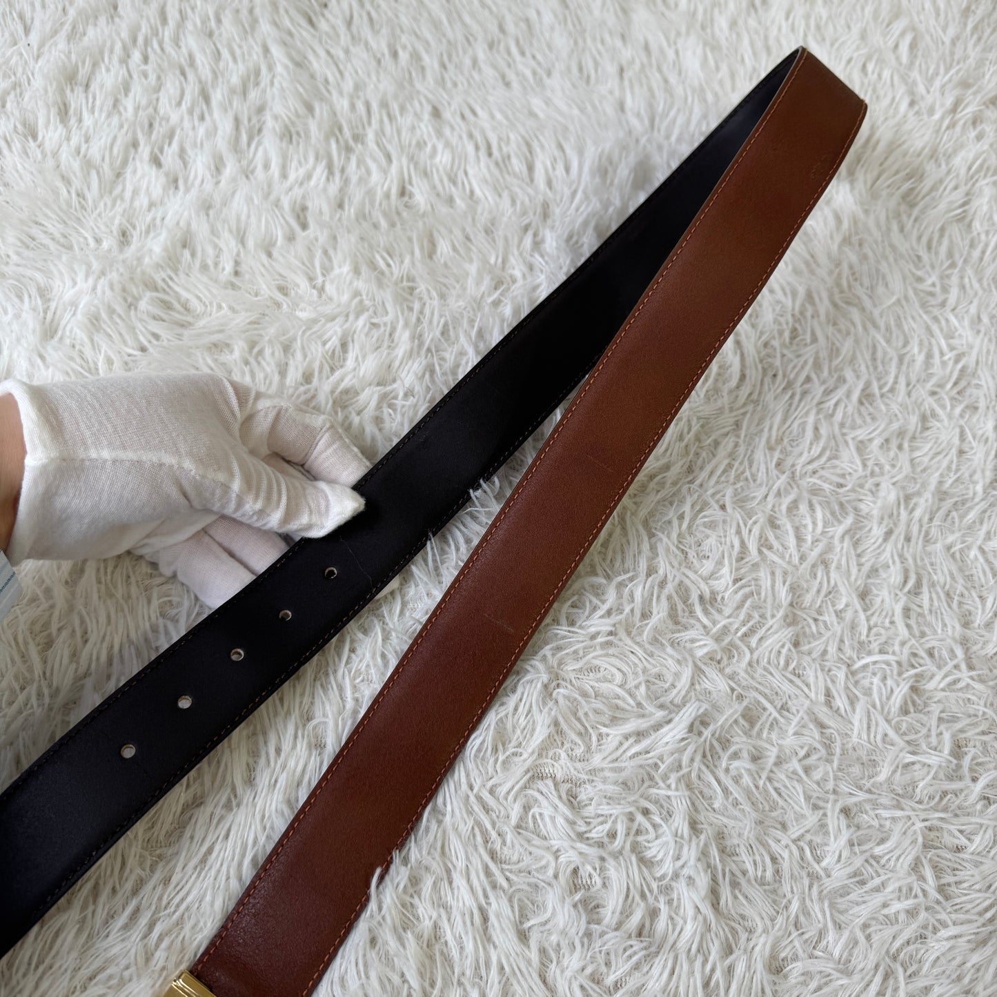 Celine Horse Carriage Buckle Leather Belt (Pre-Owned)