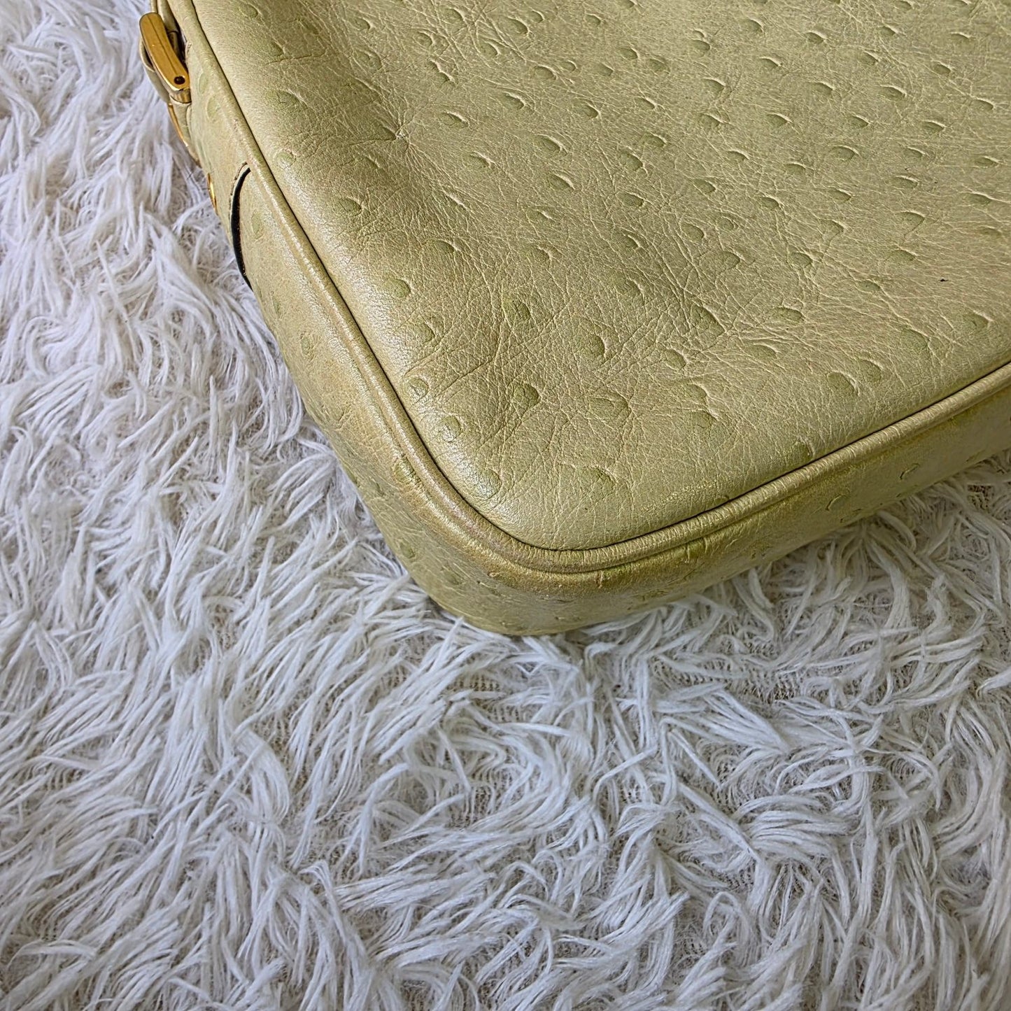 Fendi Ostrich Leather Vintage Shoulder Bag (Pre-Owned)
