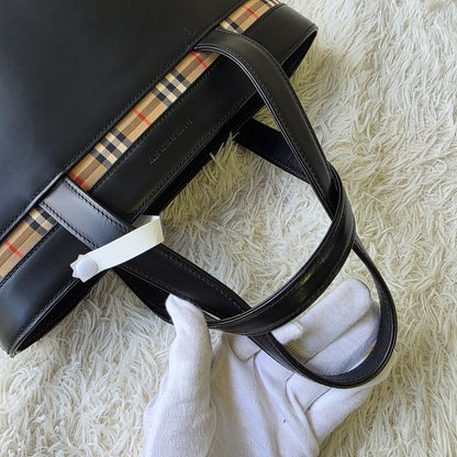 Burberry Vintage Nova Check Leather Mini Tote Bag (Pre-Owned)