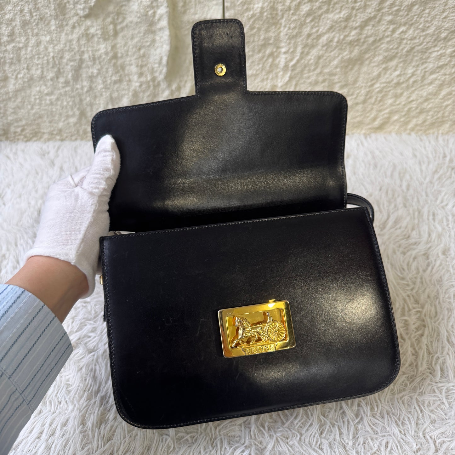 Celine Vintage Horse Carriage Leather Shoulder Bag (Pre-Owned)