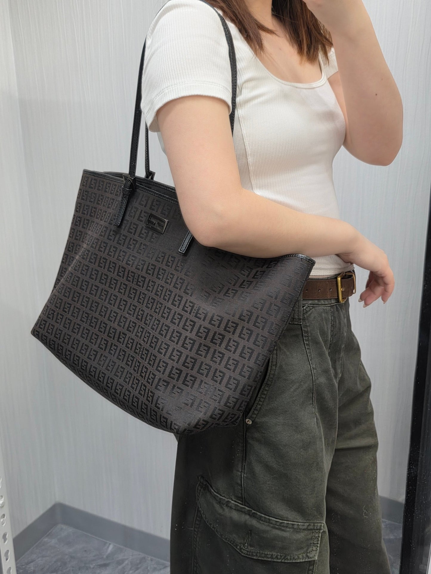Fendi Zucca Canvas Large Tote Bag (Pre-Owned)