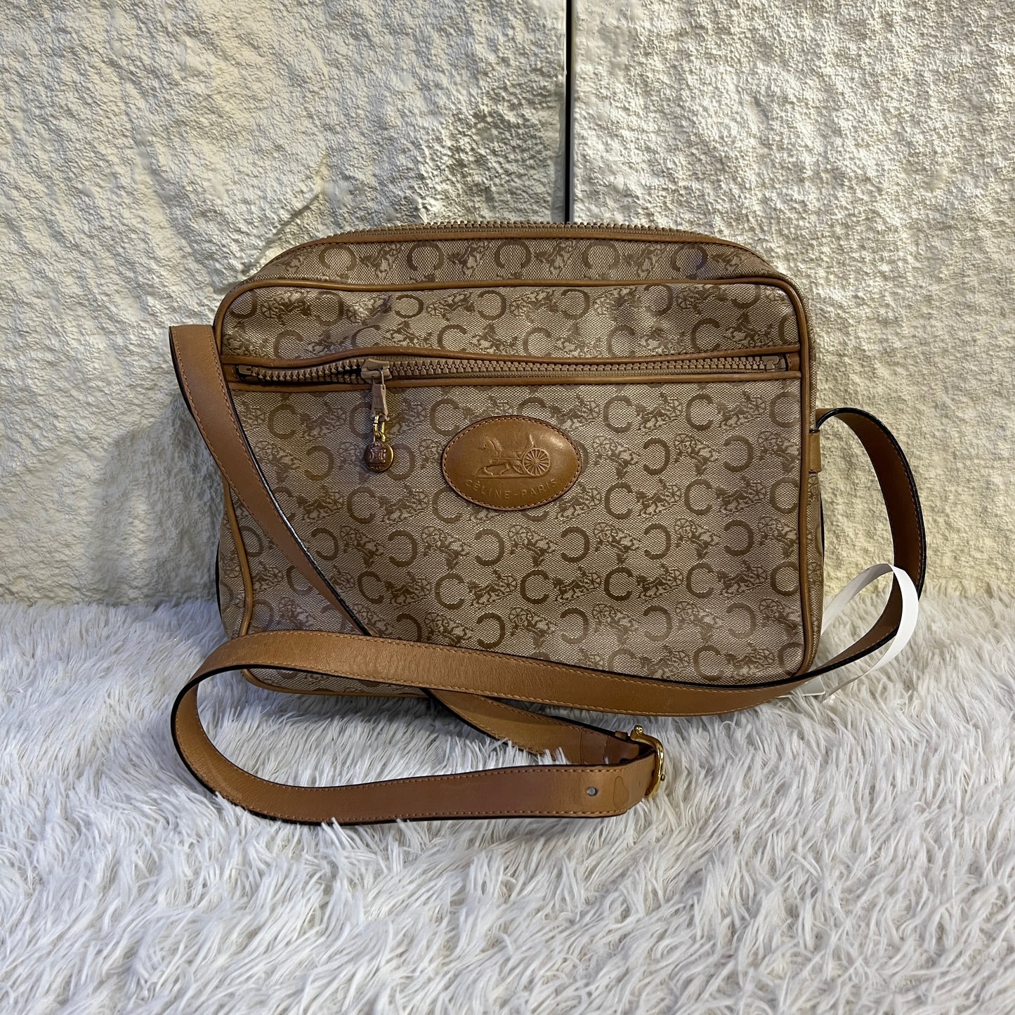 Celine Horse Carriage Canvas Shoulder Bag (Pre-Owned)