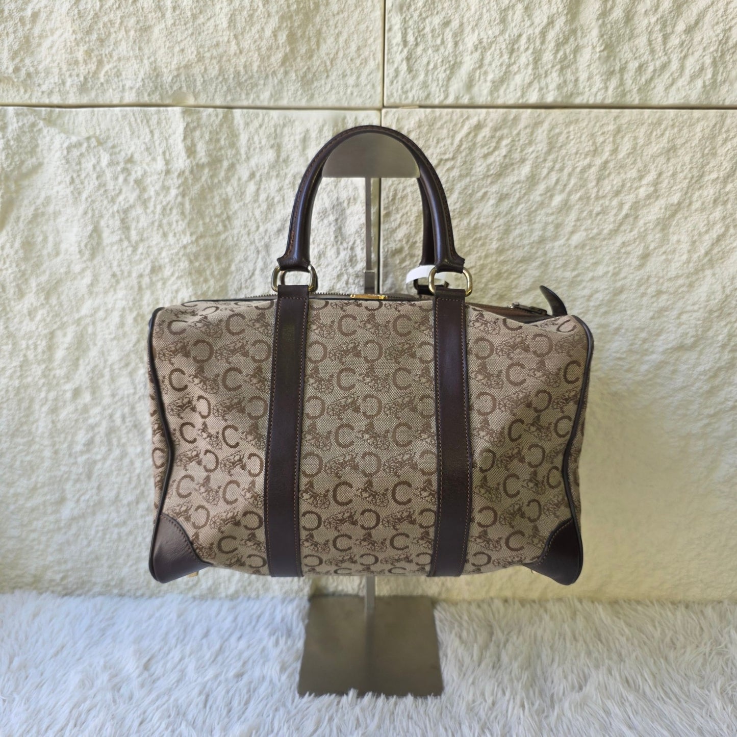 Celine Horse Carriage Canvas Boston Bag (Pre-Owned)