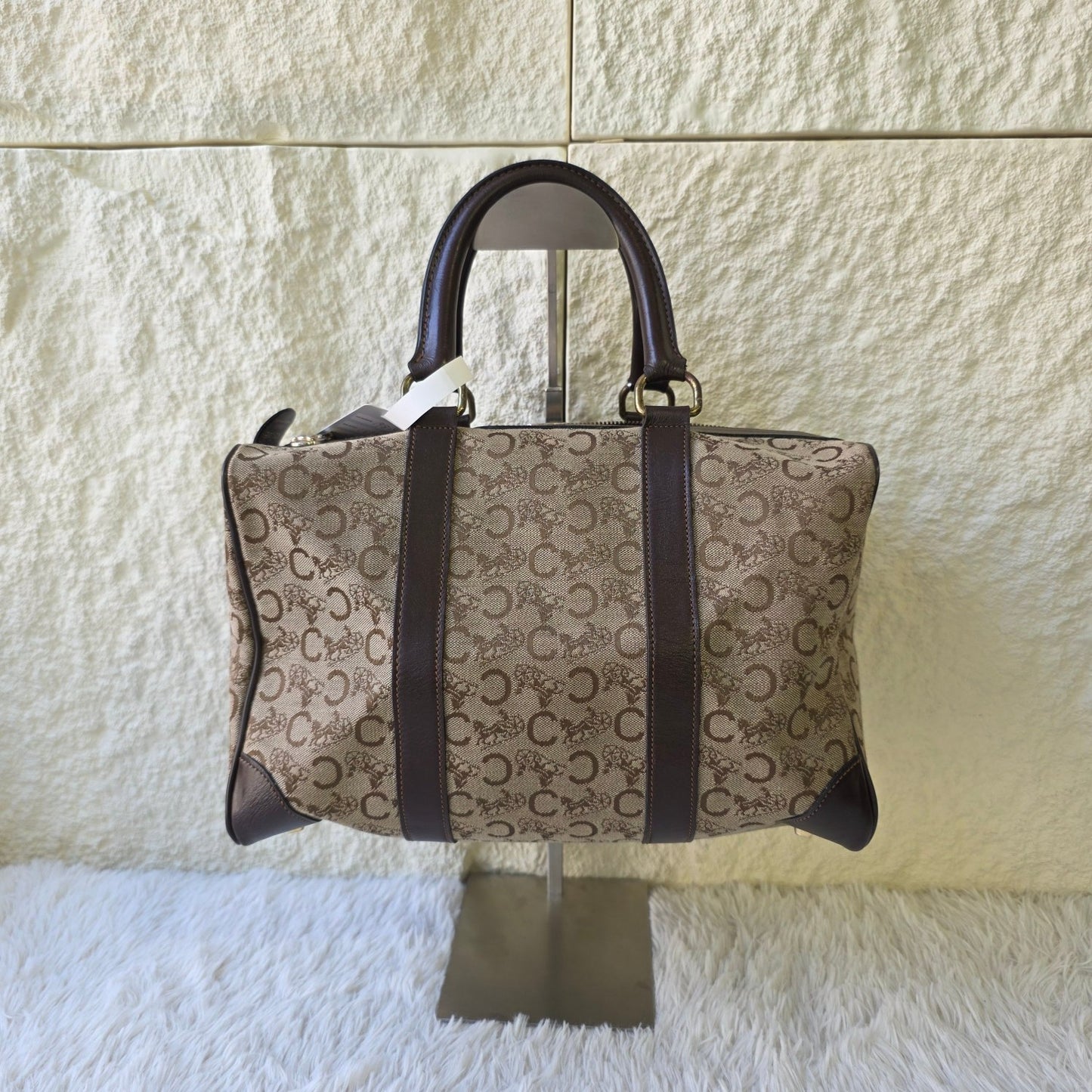 Celine Horse Carriage Canvas Boston Bag (Pre-Owned)