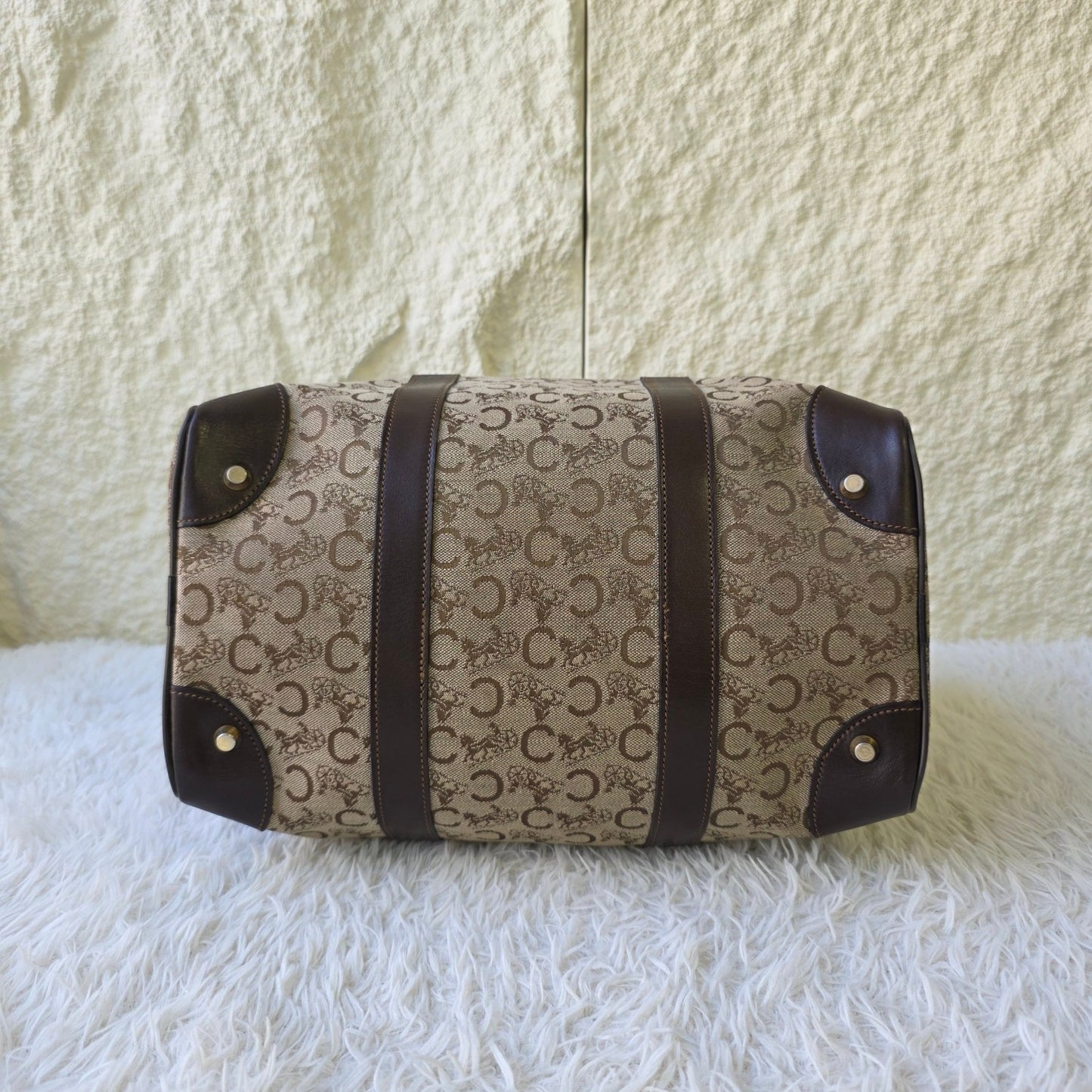 Celine Horse Carriage Canvas Boston Bag (Pre-Owned)