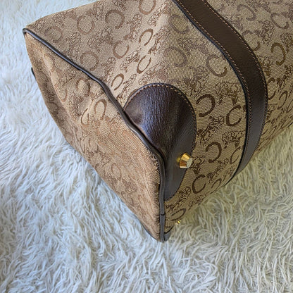 Celine Horse Carriage Canvas Boston Bag (Pre-Owned)