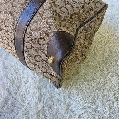 Celine Horse Carriage Canvas Boston Bag (Pre-Owned)