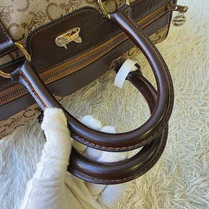 Celine Horse Carriage Canvas Boston Bag (Pre-Owned)