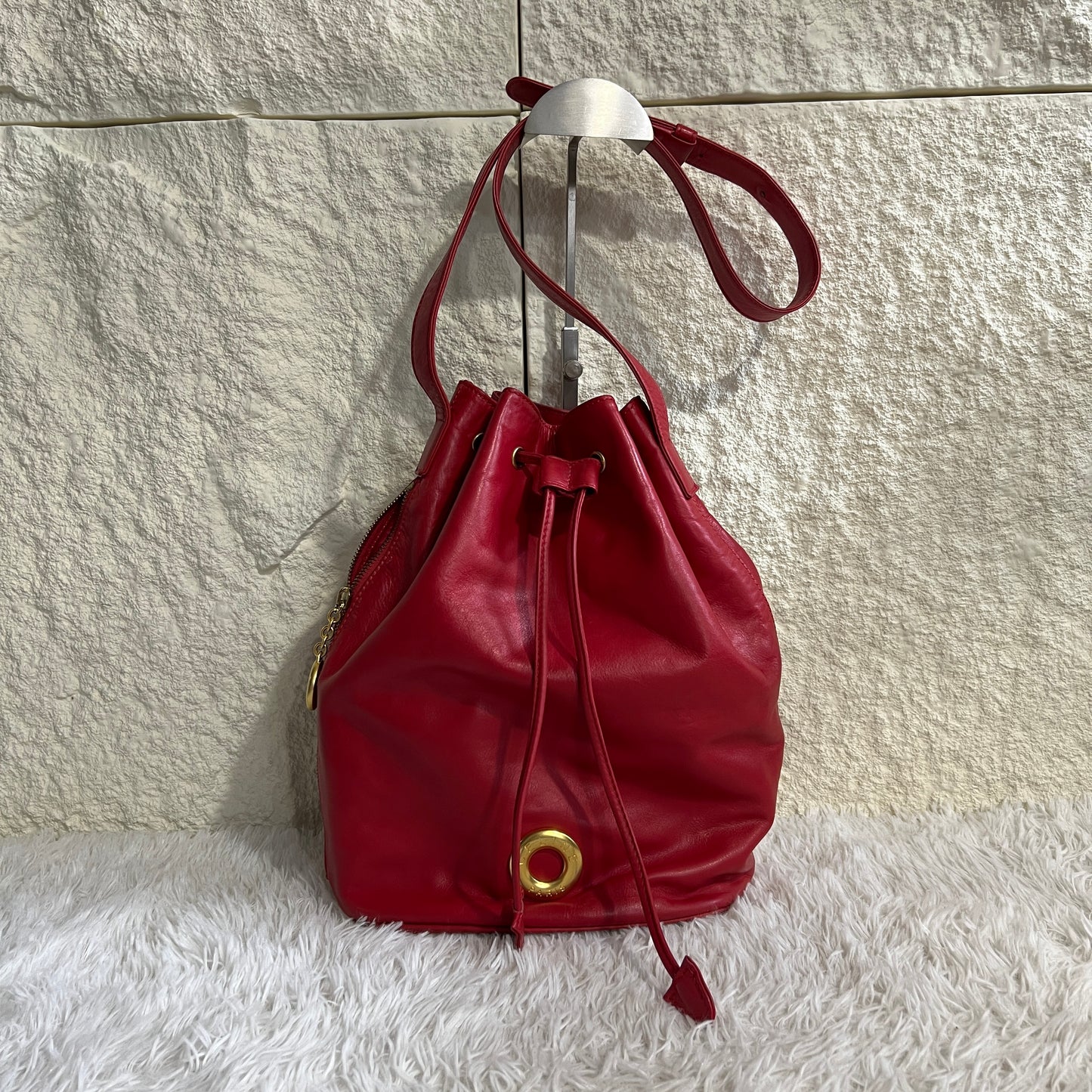 Celine Leather Drawstring Shoulder Bag (Pre-Owned)