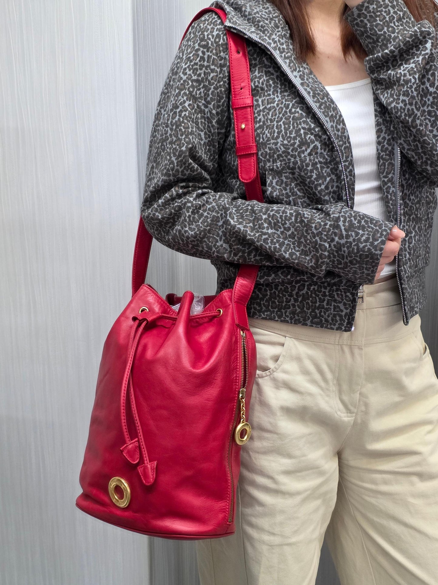 Celine Leather Drawstring Shoulder Bag (Pre-Owned)