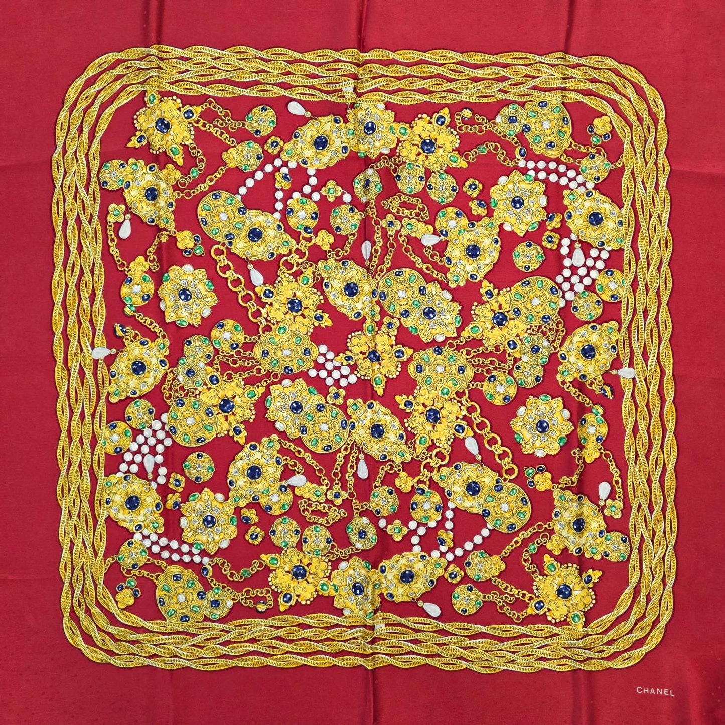 Chanel Jewelry Print Silk Scarf (Pre-Owned)