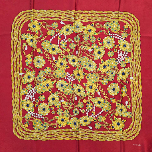 Chanel Jewelry Print Silk Scarf (Pre-Owned)