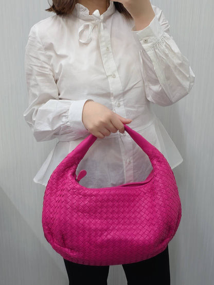 Bottega Veneta Intrecciato Leather Hobo Bag (Pre-Owned)