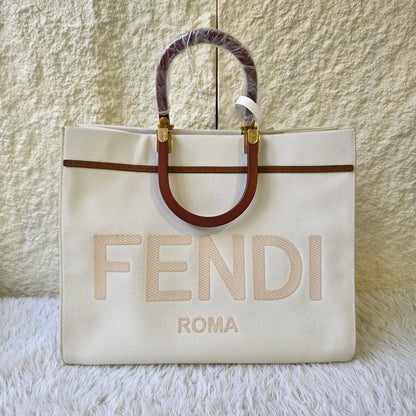 Fendi Sunshine Canvas Tote Bag (Pre-Owned)