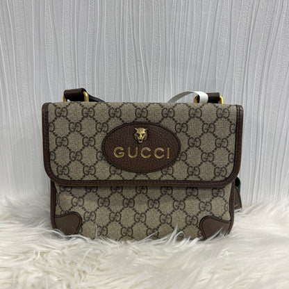 Gucci GG Supreme Tiger Shoulder Bag (Pre-Owned)